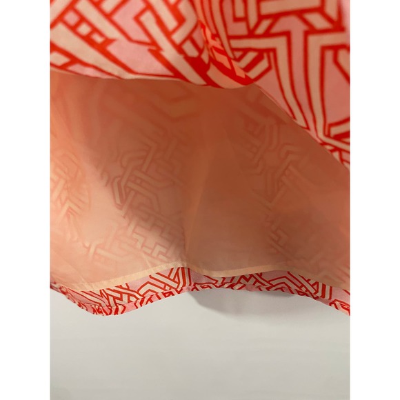 The Limited XL Orange Blouse Women Top Shirt Geometric Pattern Lined Modern - Picture 6 of 6